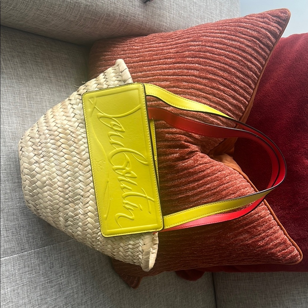 Christian Louboutin Yellow and Tan Tote Bag